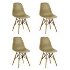 Imagem de Kit 4 Cadeiras Charles Eames Eiffel Wood Design Varias Cores