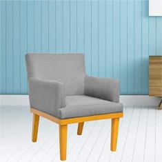 Imagem de Kit 02 Poltronas Decorativas Para Sala de Estar Beatriz W01 Linho  Escuro - Lyam Decor