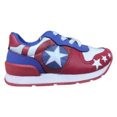 Imagem de Tênis Infantil Masculino Capitão América Vingadores Marvel Nº27 Cor Vermelho com Azul - Sugar Shoes