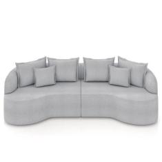 Imagem de Sofá 3 Lugares 210cm Orgânico Quito K04 Bouclê Cinza - Mpozenato