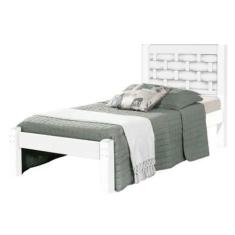Imagem de Cama Solteiro Laila 100% Mdf Branco J&A Móveis
