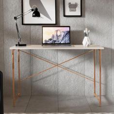 Imagem de Escrivaninha 76cm Estilo Industrial Cobre/Off White