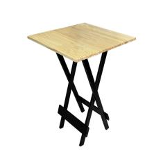 Imagem de Mesa Bistro Dobravel Bar em Madeira Padrão Soberana - Natural/preto