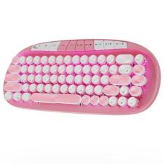 Imagem de Teclado sem fio RK ROYAL KLUDGE RK838 Máquina de escrever retrô rosa