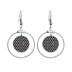 Imagem de Brincos hexagonais com padrão de ilustração de grão de arte com argola pendurada, joia circular