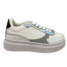 Imagem de Tênis Feminino Flat Plataforma Holográfico Casual Lançamento