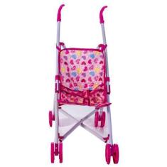 Imagem de Carrinho Boneca Bebe Reborn Brinquedo Dobrável Menina Berço - Dm Toys