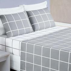 Imagem de Jogo De Lençol Solteiro Square 3 Peças Cinza