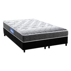 Imagem de Cama Box Queen: Colchão Espuma Probel Guarda Costas Super Resistente + Base Crc Suede Black(158X198)