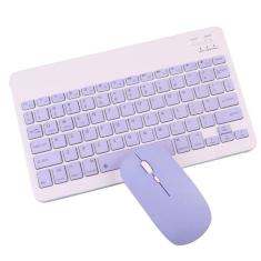 Imagem de Kit Teclado e Mouse Bluetooth Lilás Sem Fio Tablet