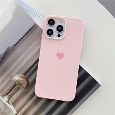 Imagem de Capa de telefone de silicone doce colorida fofa coração para iPhone 13 12 11 14 Pro Max Mini XR XS X 7 8 Plus SE 6 Capa traseira em TPU macio, rosa, para iPhone 11