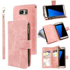 Imagem de Capa carteira compatível com Samsung Galaxy S7 e porta-cartão de crédito de couro vintage premium com suporte para celular acessórios fólio bolsa capa de telefone para Glaxay S 7 7s GS7 SM-G930V G930A