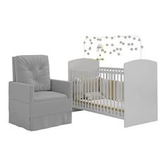 Imagem de Berço com Poltrona de Amamentação Ana Lívia Multimóveis Mp4063 Branco/cinza