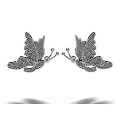 Imagem de Brinco Borboleta Prata Com Zirconia 950
