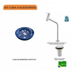 Imagem de Kit Cuba R30 Com Torneira Link 1062 Metal E Válvula 1 Polegada  Compace  Escuro