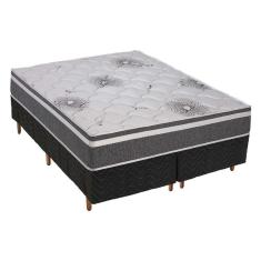 Imagem de Cama Box Queen: Colchão Espuma Polar D33 Pérola Premium + Base CRC Rústico Gray(158x198)