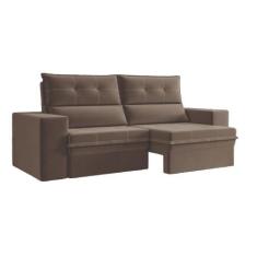 Imagem de Sofá Retrátil e Reclinável 2 Lugares 1,80m Veludo Alaska Luizzi Cappuccino