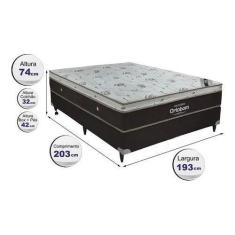 Imagem de Base Box King Blindada Preta + Colchão Sleep King Casal (203X193x74) -