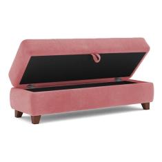 Imagem de Recamier Calçadeira Bella 120cm Suede Rose - Clique Decorações