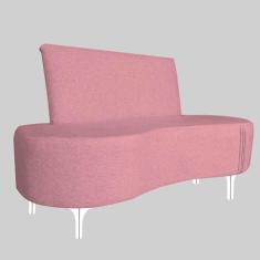Imagem de Sofá 2 Lugares Feijão Organico Pes Metal Cromados 140cm Rosa