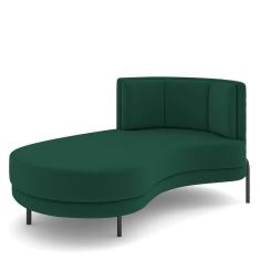Imagem de Sofá Chaise Longue Living Lucca Esquerdo D02 Veludo Verde C-303