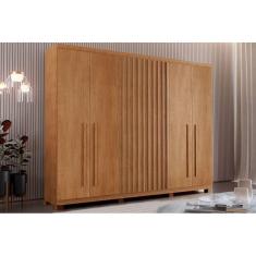 Imagem de Guarda Roupa 6 Portas e 4 Gavetas c/ Pés Denver Naturale - Rufato
