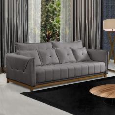 Imagem de Sofá Fixo 4 Lugares 206 Cm New Orleans Living Linho Grafite - SóSofá -