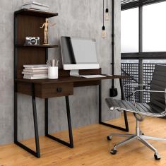 Imagem de Escrivaninha Estilo Industrial Tróia Preto/imbuia - Moveis Arapongas