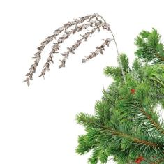 Imagem de Decorações brilhantes para árvores de Natal,Enfeites brilhantes para árvores de Natal,Decoração de picaretas de árvore de Natal artificial - Folhas de lantejoulas/pérolas/galhos bifurcados enfeites de