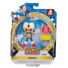 Imagem de Boneco Articulado Sonic (Rindo) de 9cm com Acessório - Sonic