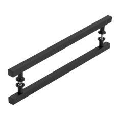 Imagem de Puxador De Porta Quadrado Preto 60Cm