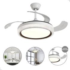 Imagem de Ventilador Plafon Teto Retrátil Acrílico Com Controle Remoto