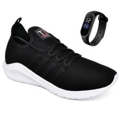 Imagem de Kit Tênis Esportivo Academia Caminhada Ultra Leve Conforto + Relógio D