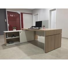 Imagem de Mesa para Escritório em L com Caixa de Tomada Tamburato Estação Diretoria