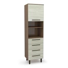 Imagem de Paneleiro Evolution Plus Microondas 1 Porta 4 Gavetas Tannat/Legno Crema Batrol