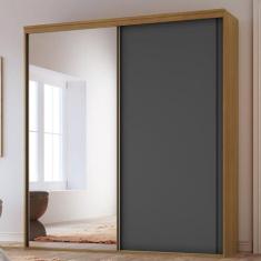 Imagem de Guarda-roupa 2 Portas com Espelho Inovatto Freijó/Titânio