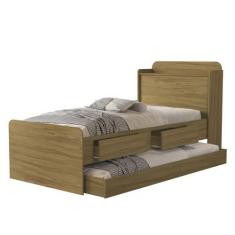 Imagem de Cama Solteiro Tamires Com Gaveta Bau E Cama Auxiliar - Mini Me Artigos