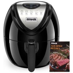 Imagem de Fritadeira Elétrica Air Fryer 7 em 1, 6,5L com Cesto Duplo Antiaderente Removível, 110V 1800W, Gluck, Preta