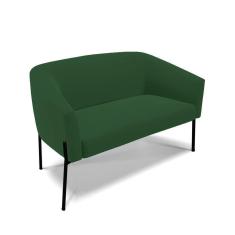 Imagem de Sofá Namoradeira 2 Lugares Pé De Ferro Preto Stella Veludo Verde D03 - D`rossi