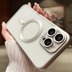 Imagem de Capa magnética para iphone 15 14 13 12 11 pro max plus moda chapeamento fosco fosco casos capa, titânio, para iphone 15