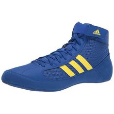 Imagem de adidas Tênis masculino de luta livre HVC, Azul royal/amarelo/preto, 42