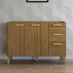 Imagem de Balcão de Cozinha para Pia 120 Cm Urbane 3 Portas 2 Gavetas Freijó - Kits Paraná