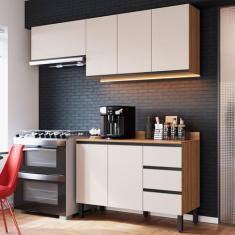 Imagem de Cozinha Compacta álamo 6 Portas 3 Gavetas Montana/Fumê - Quiditá Móvei