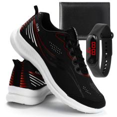 Imagem de Tenis Masculino Wit Shoes Casual Esportivo Carteira E Relogio Digital-Masculino