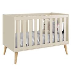Imagem de Berço Mini Cama Theo com Pés Madeira Natural - Reller Móveis, Areia Fo