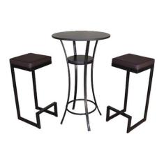 Imagem de KIT Mesa e Banquetas para Bistrô e Bares Linha Lecce Preto - Design Of