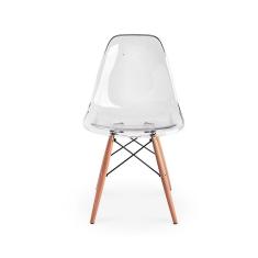 Imagem de Cadeira Charles Eames Eiffel Wood - Policarbonato Transparente