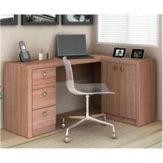 Imagem de Mesa para Home Office com Gavetas e 02 Portas - amêndoa