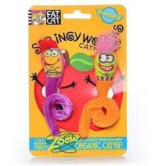 Imagem de Brinquedo Fatcat Springy Worms Para Gato Roxo E Laranja