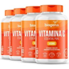 Imagem de Biogens Kit 4X Vitamina C Essential Pure 500Mg, 60 Cápsulas